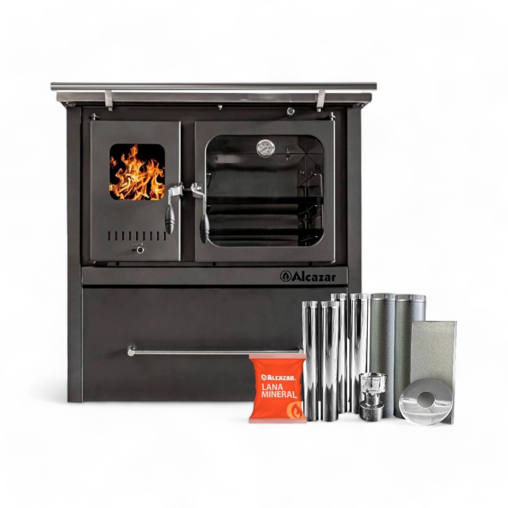 Combo Cocina Alcázar M90 Gris + Kit Caño Acero 6"
