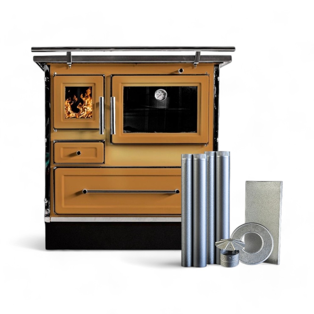 Cocina Leña Alcázar 92X62 Mueble Mz Con Kit 6" Difumada