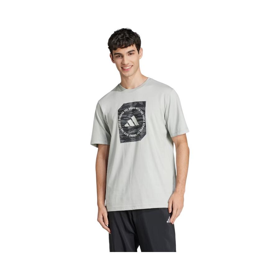 Polera Hombre Adidas Camo Shape Gris ClaroGris S