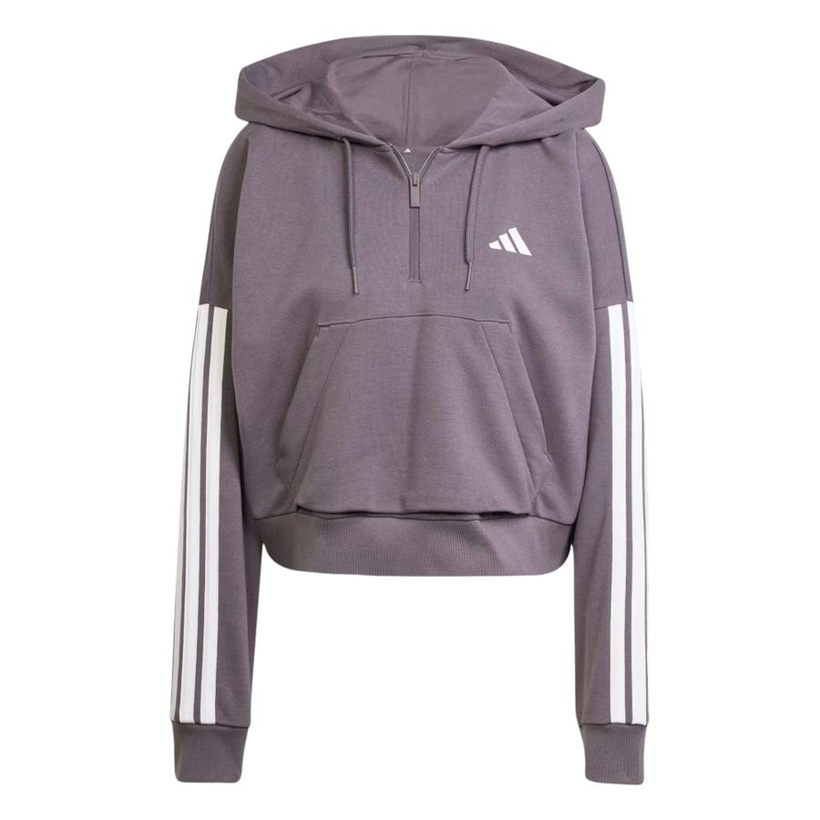Polerón Con Capucha Essentials 3 Bandas Mujer Adidas GrisGris S