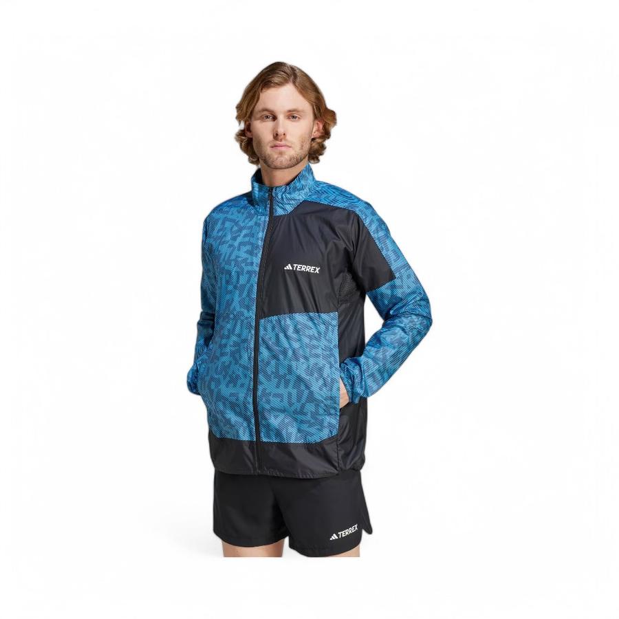 Cortavientos Hombre Adidas Terrex Estampado Trail Azul