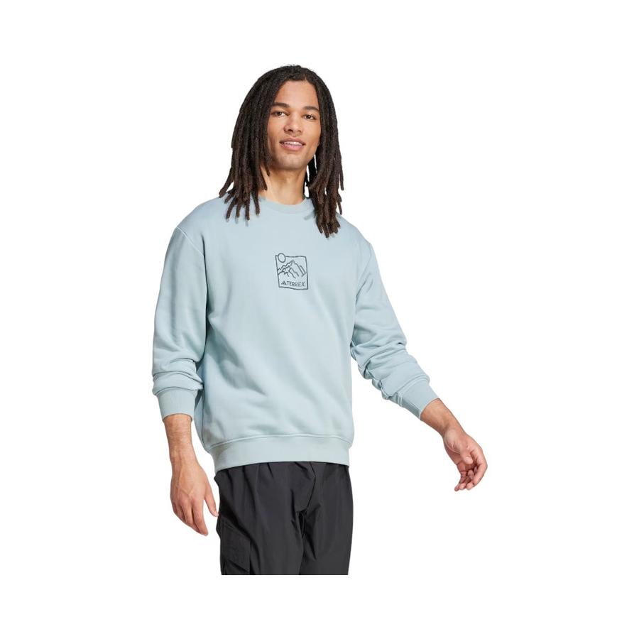 Polerón Outdoor Hombre Adidas Terrex Estampado CelesteCeleste S