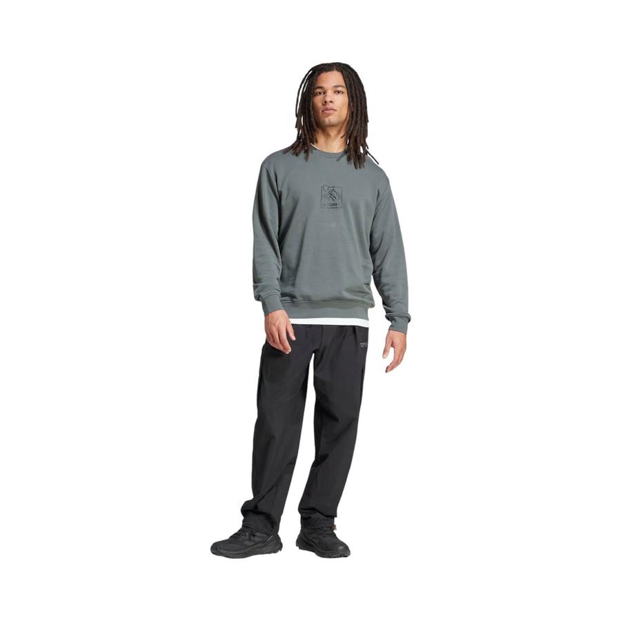 Polerón Outdoor Hombre Adidas Terrex Estampado Verde