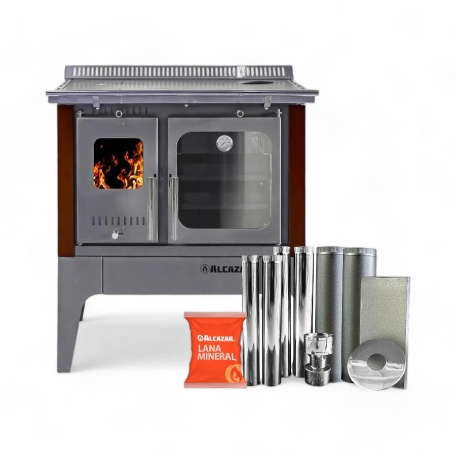 Combo Cocina Alcázar S900 Con Kit Acero 6" Burdeo