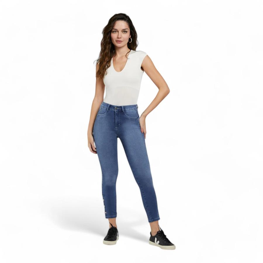 Jeans Pitillo Mujer Amalia 4826 Push Up Azul
