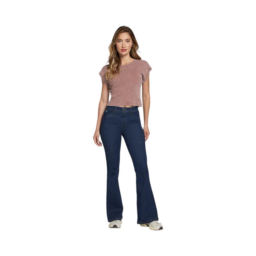 Jeans Mujer Amalia Tiro Alto Flare Azul
