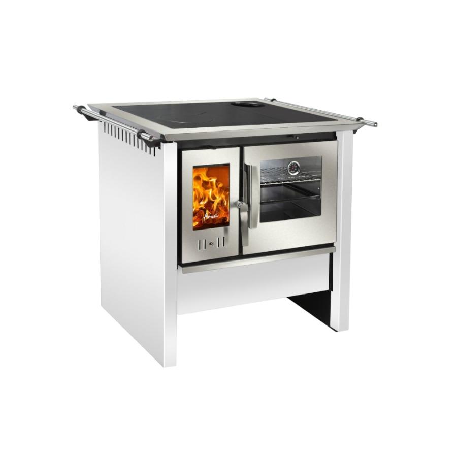 Cocina Combustion Lenta A Leña Amesti Allegra Blanca