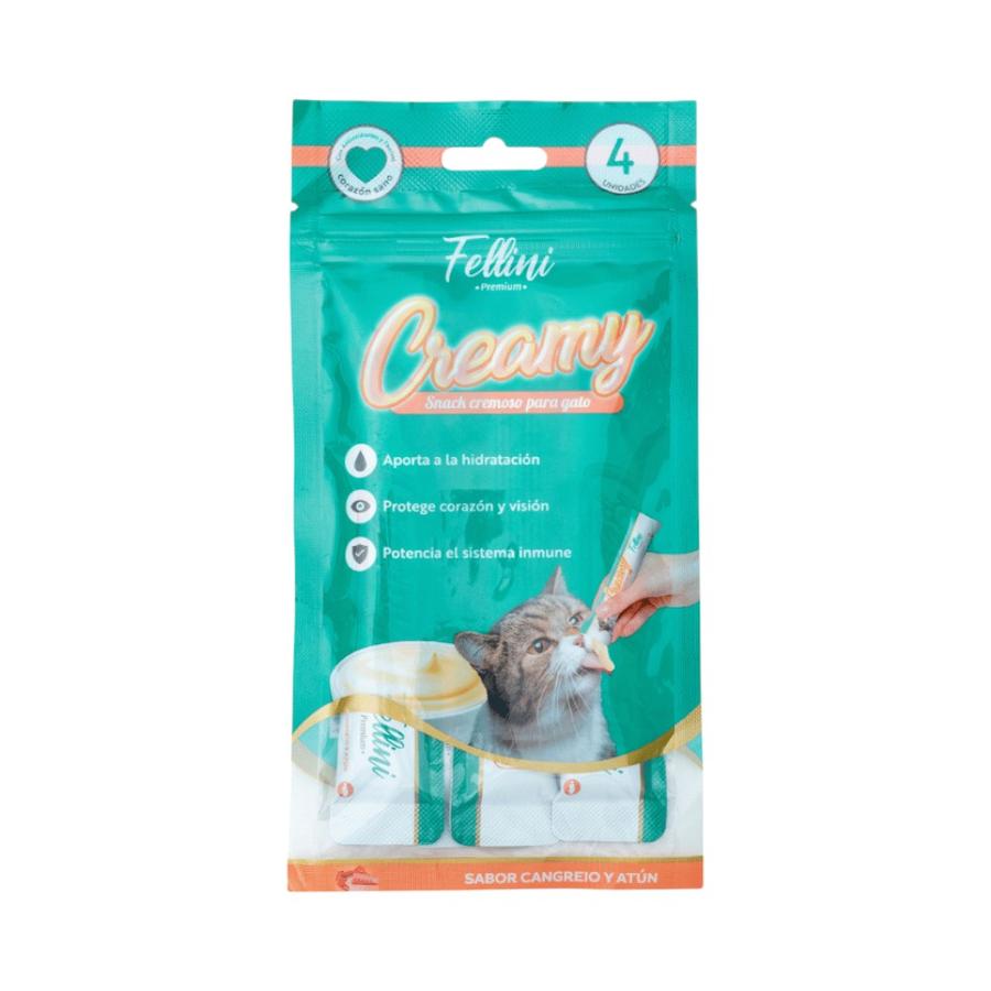 Snack Para Gatos Fellini Creamy Cangrejo y Atún 60g