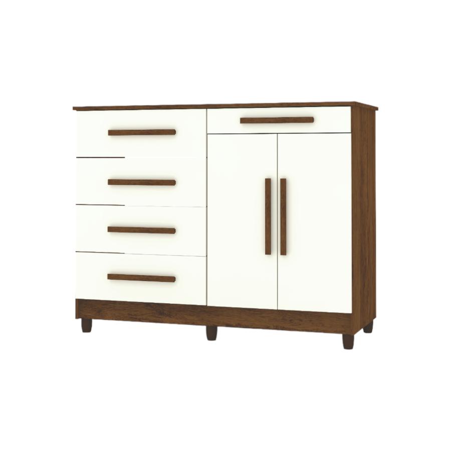 Comoda Baum Sirius 2 Puertas 5 Cajones Imbuia