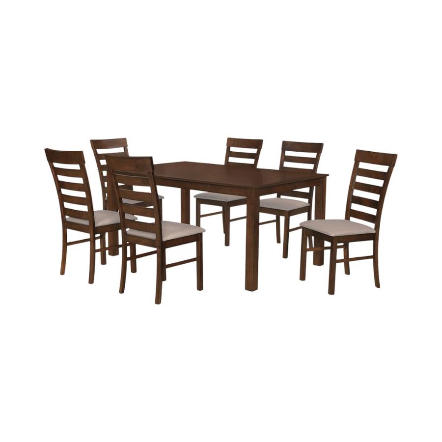 Comedor Rectangular Mauro 6 Sillas Madera Café