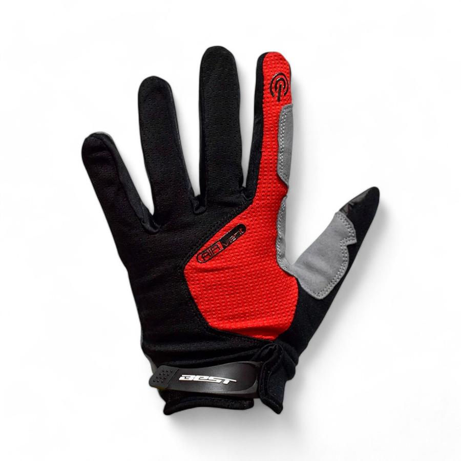 Guantes Largos Ciclismo Unisex Best Gris/Rojo