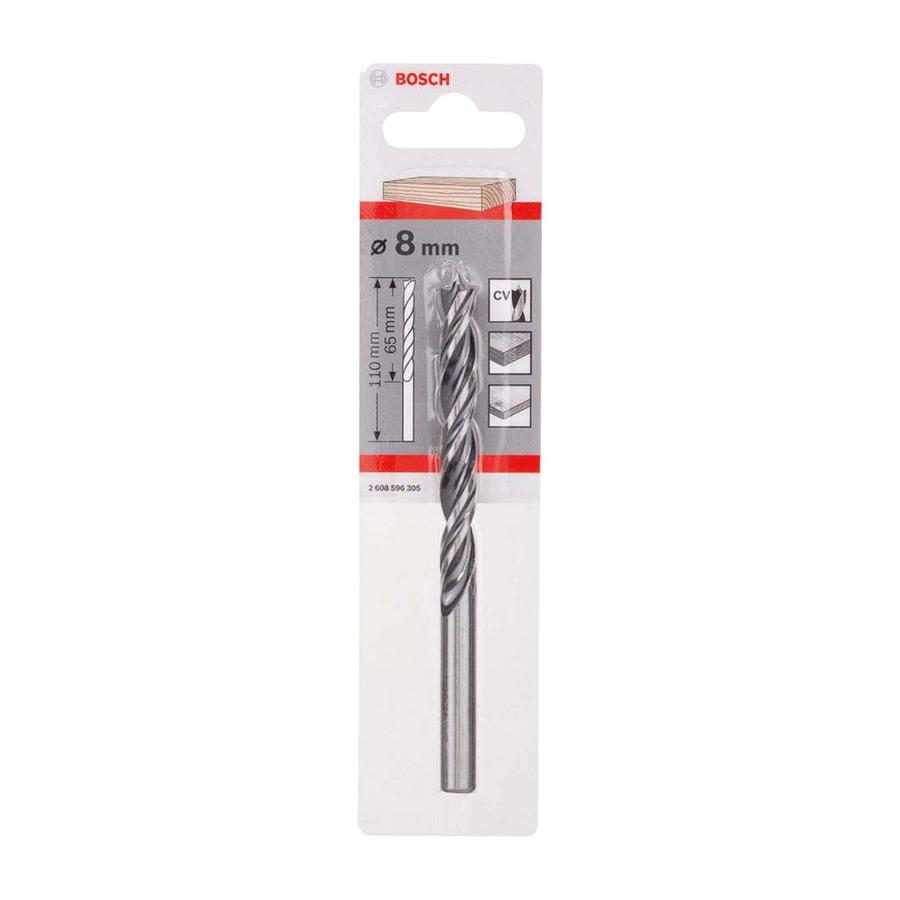 Broca Para Madera Bosch 3 Puntas 8 MM Cilíndrica