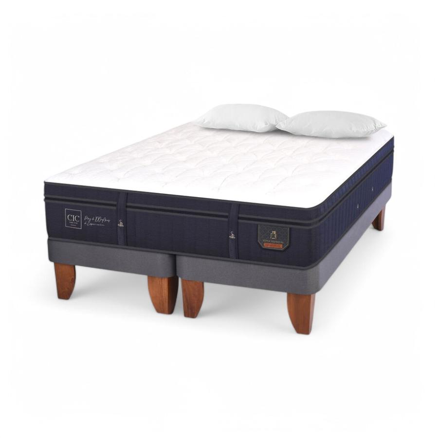 Cama CIC Super Premium 2 Plazas Base Dividida + Almohadas