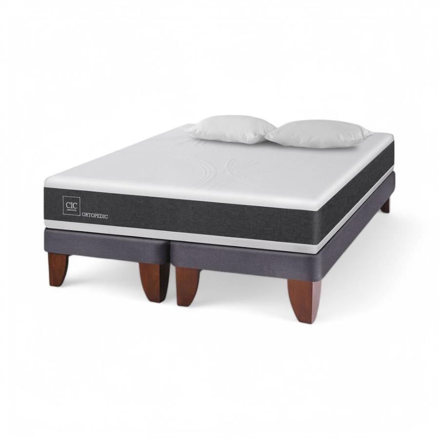 Cama CIC Ortopedic 2 Plazas Base Dividida + Almohadas