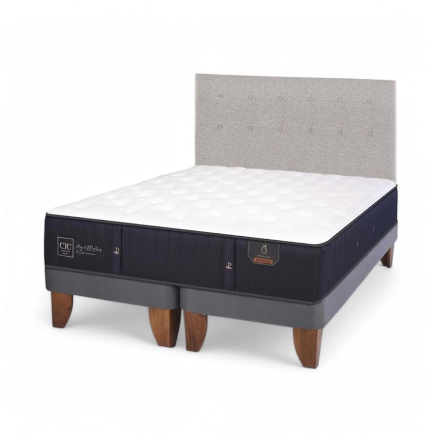 Cama CIC Premium 2 Plazas Base Dividida + Respaldo Tigris