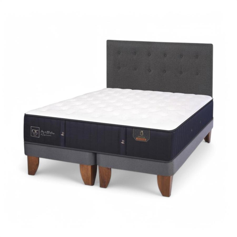 Cama CIC Premium 2 Plazas Base Dividida + Respaldo Éufrates