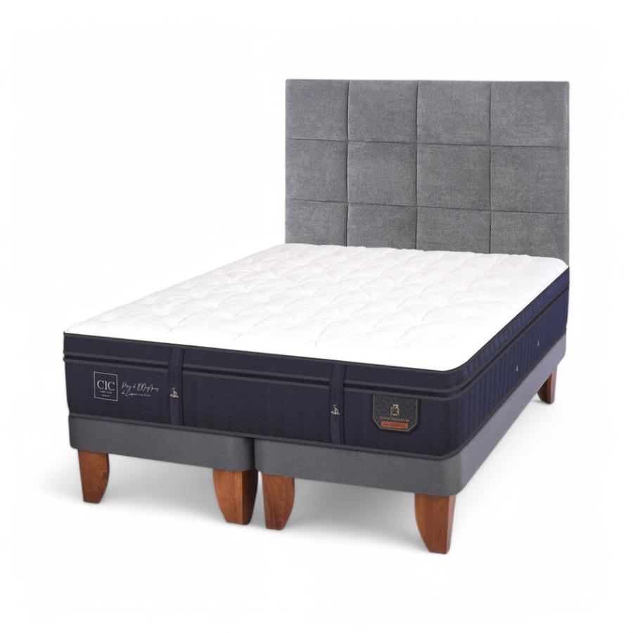 Cama CIC Super Premium Super King Dividida+Respaldo Támesis