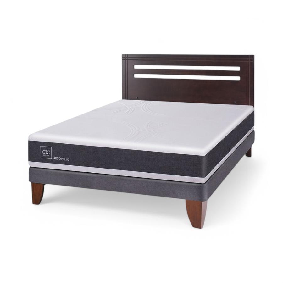 Cama CIC Ortopedic 2 Plazas Base Normal + Respaldo Múnich