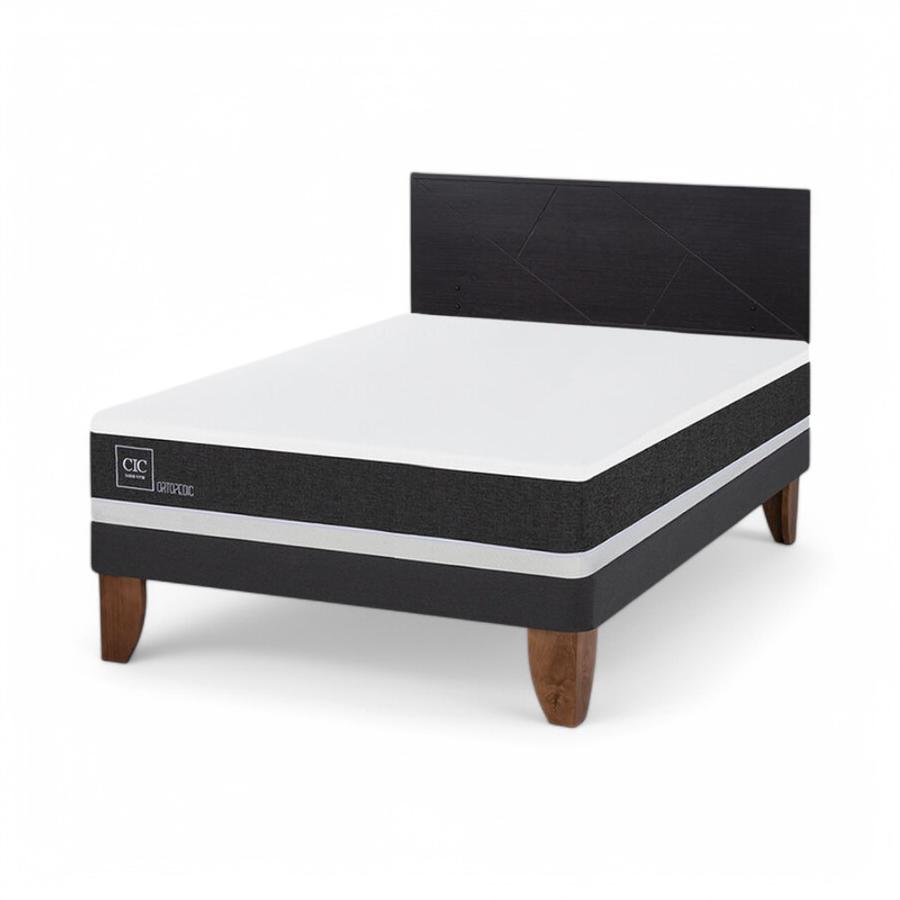 Cama CIC Ortopedic 2 Plazas Base Normal + Respaldo Villarica