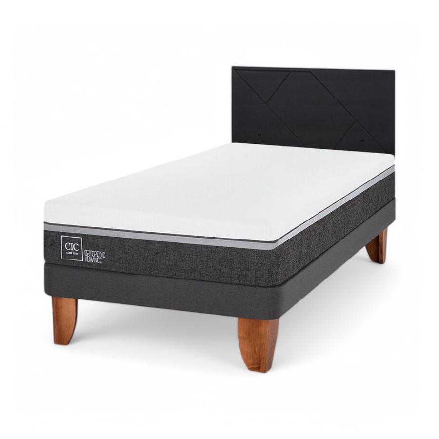 Cama CIC Ortopedic Advance 1.5 Plazas + Respaldo Villarica