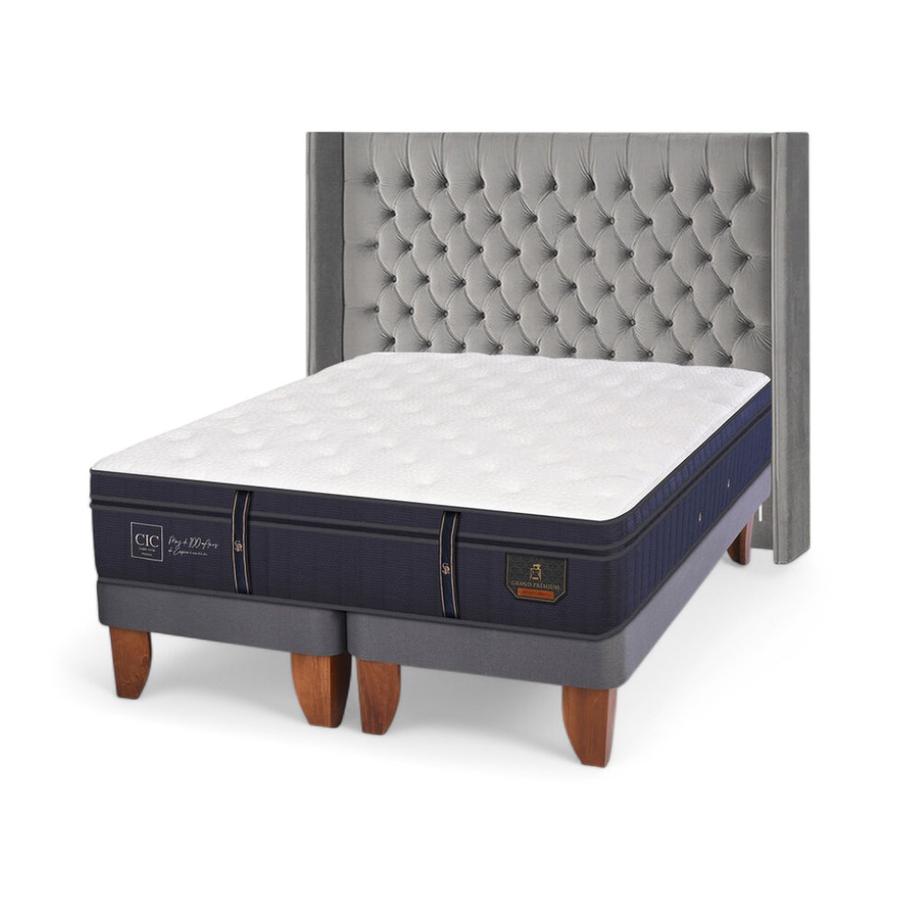 Cama CIC Grand Premium 2 Plazas Base Dividida+Respaldo Sesia