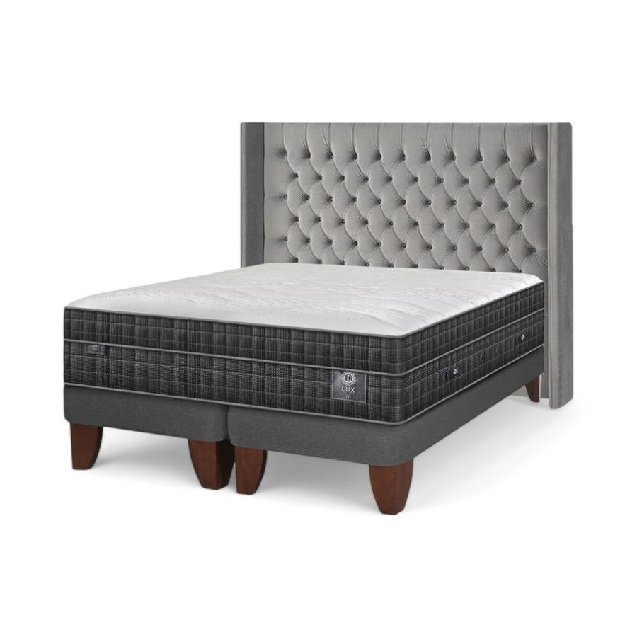 Cama CIC Lux 2 Plazos Base Dividida + Respaldo Sesia Gris