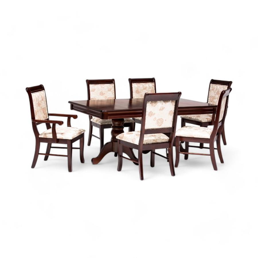 Comedor Daniels Ternara + 4 Sillas + 2 Sitiales Café/Beige