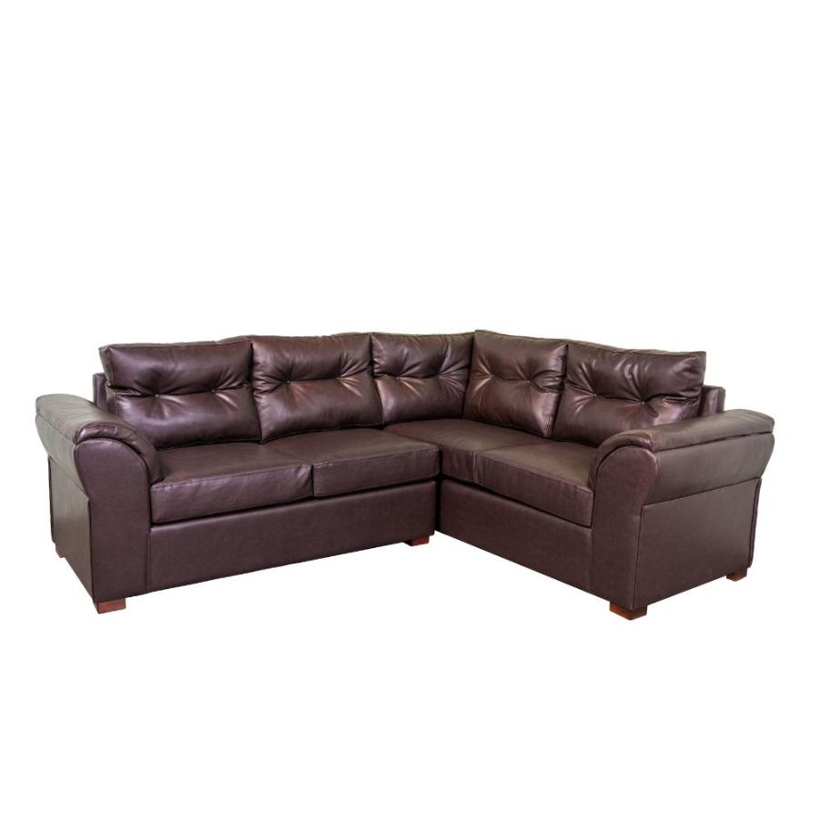 Living Seccional Almendra Pu 5 Cuerpos Café