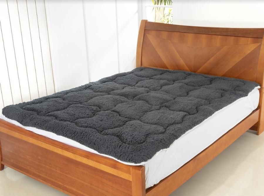 Cubrecolchon Sherpa Termico Gris King