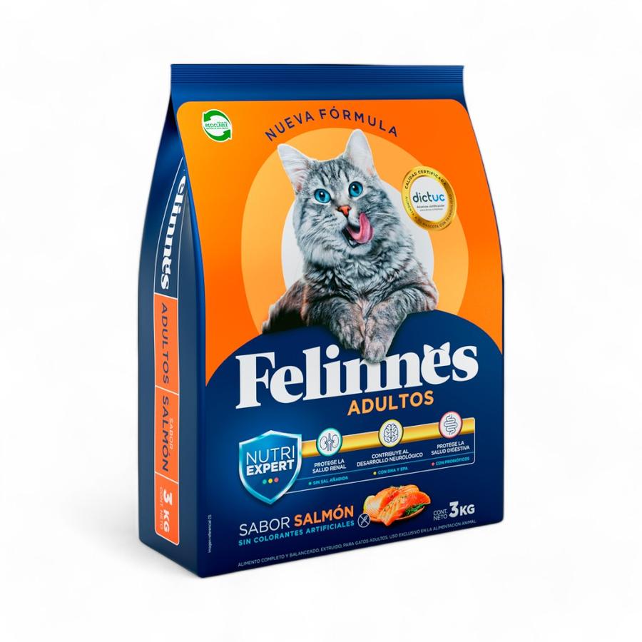 Alimento Para Gatos Felinnes Adultos Salmón 8 Kg