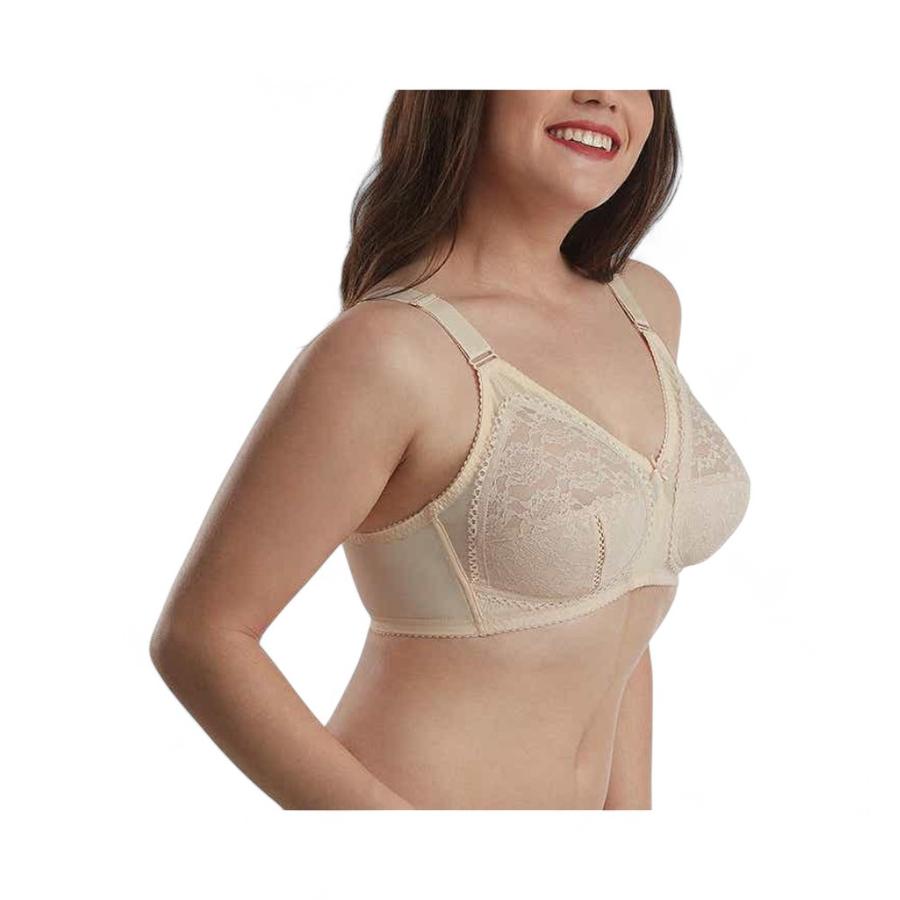 Sostén Mujer Flores 2255 Encaje Laminado Copa C Beige