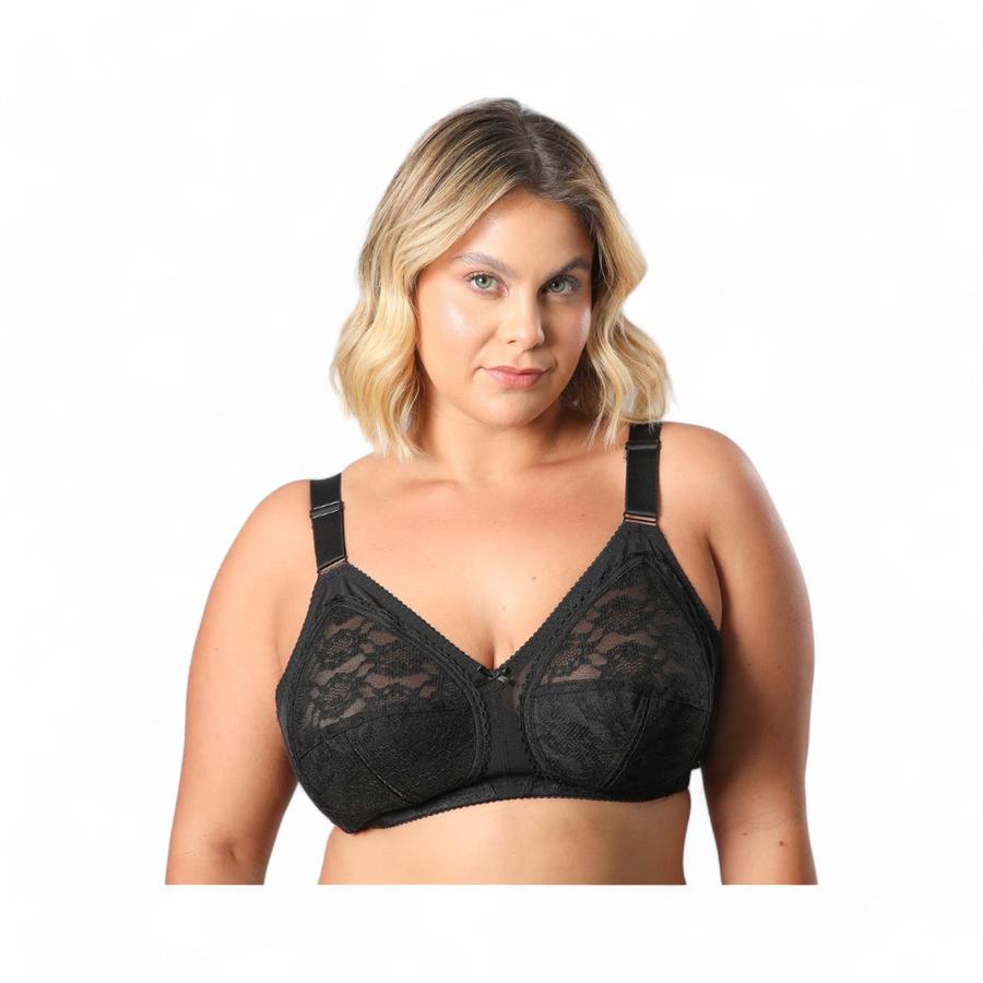 Sostén Mujer Flores 2255 Encaje Laminado Copa B NegroNegro 36b