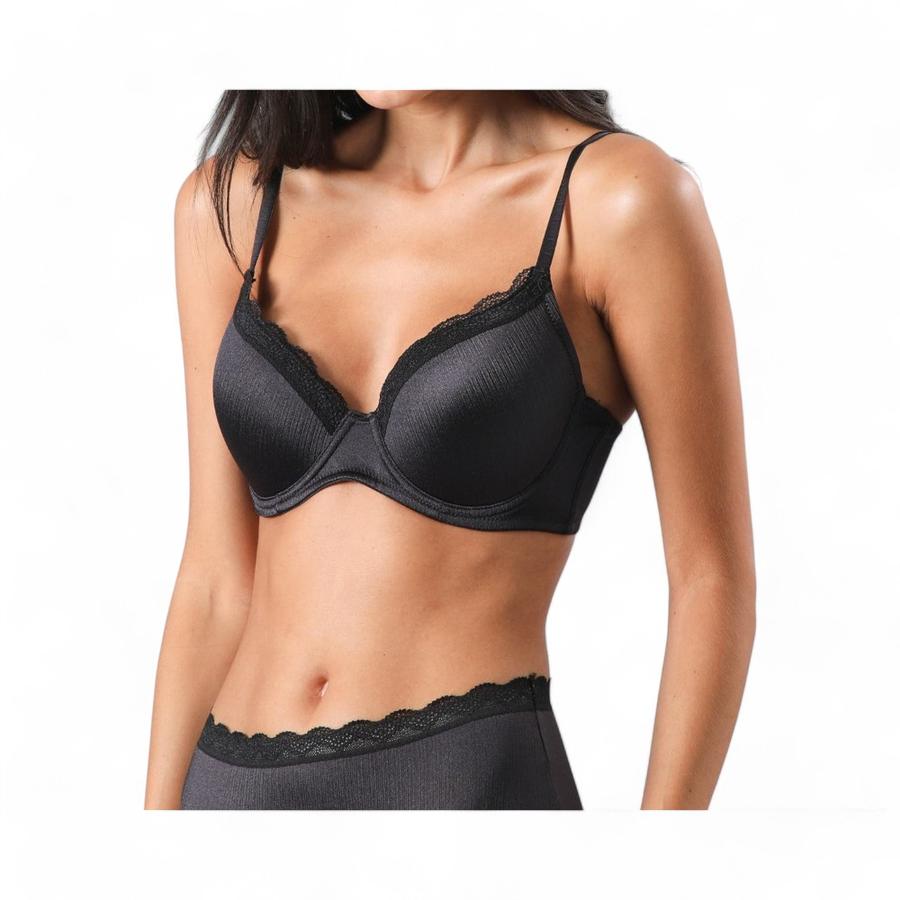 Sostén Mujer Flores 25211 Perfect Cover Copa B NegroNegro 36b