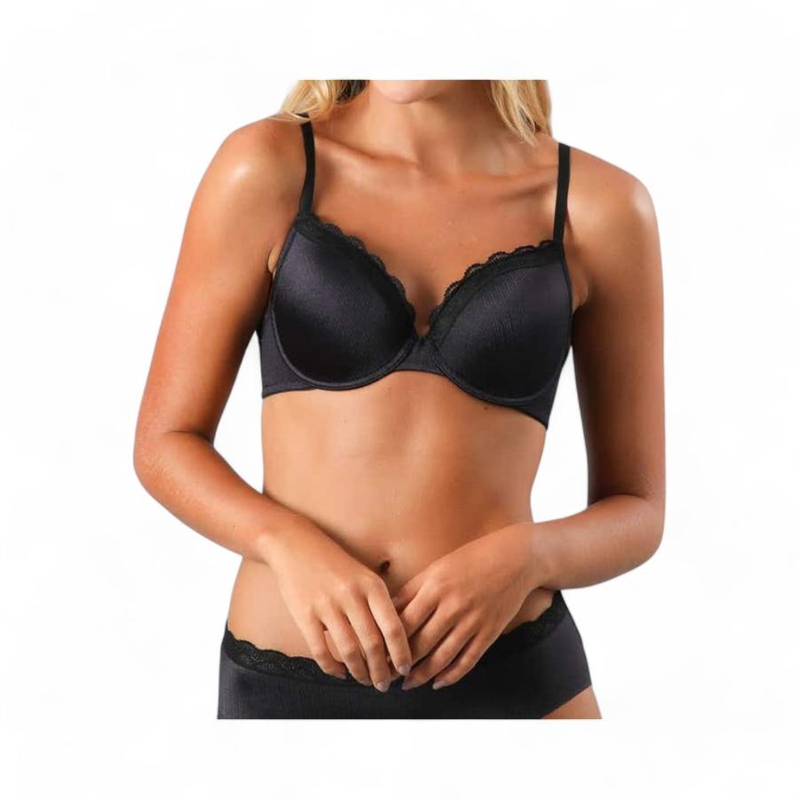 Sostén Mujer Flores 25212 Perfect Cover Copa B NegroNegro 36b