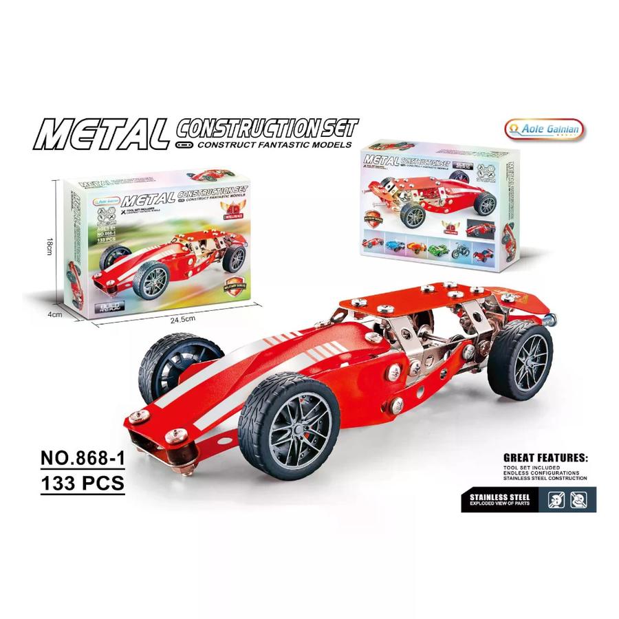 Auto Carrera Metal Armable 133 Piezas