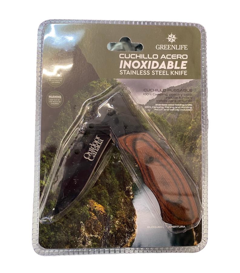 Cuchillo De Acero Inoxidable Marca Greenlife Con Mango De Madera