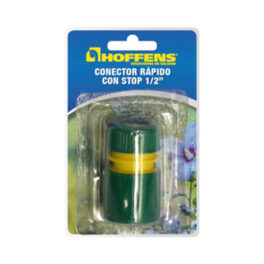 Conector Rápido Con Stop Para Manguera Hoffens 1/2" 