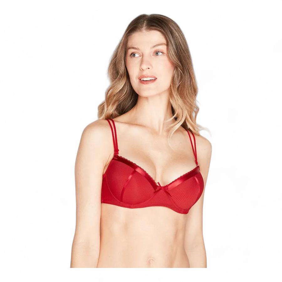 Sosten PushUp Mujer Intime Copa B Microfibra RojoRojo 36b