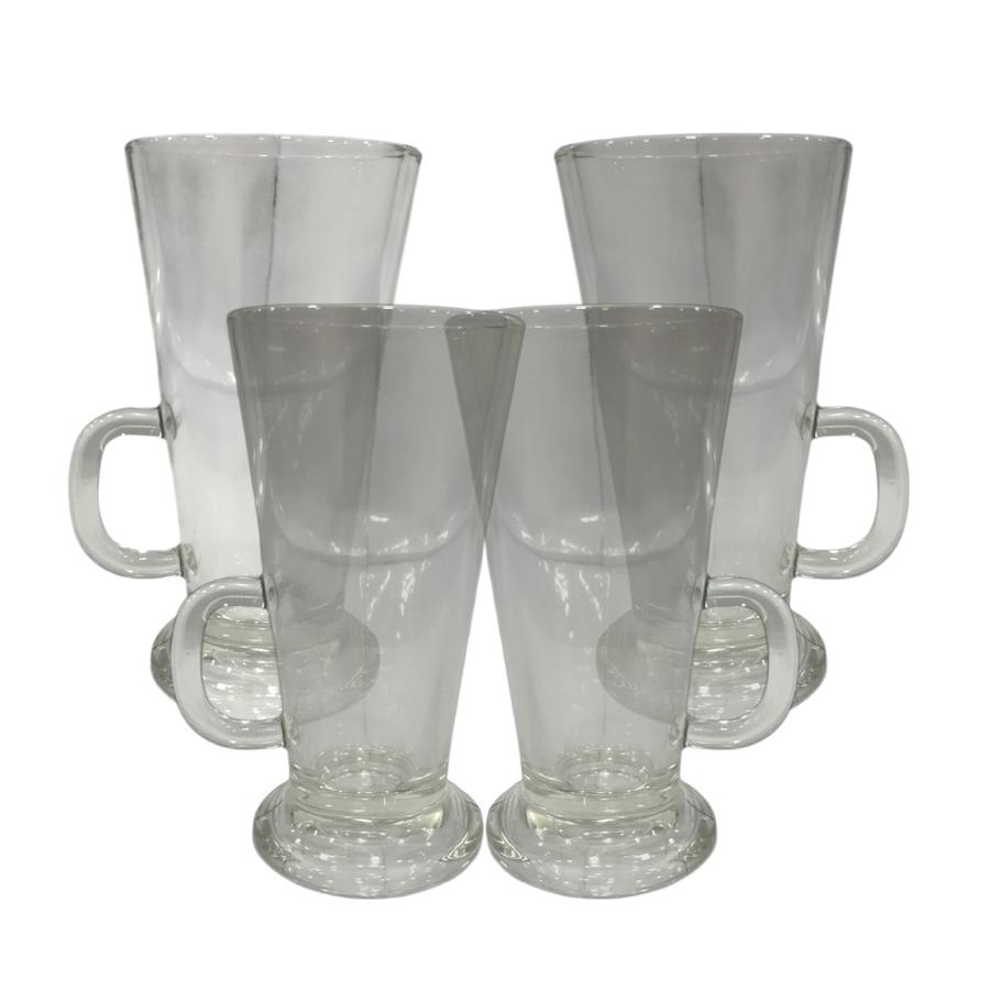Set 4 Mugs De Vidrio Para Café 283 Ml Transparente