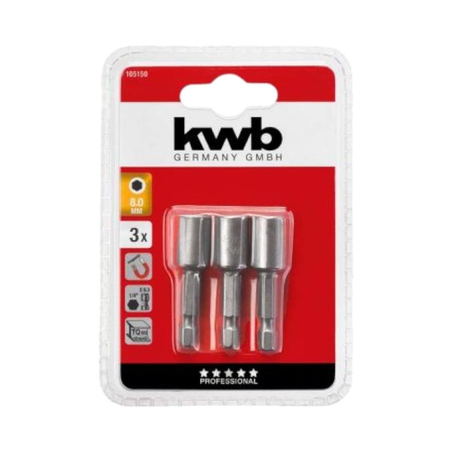 Set 3 Dados Magnéticos KWB 8 mm (5/16)