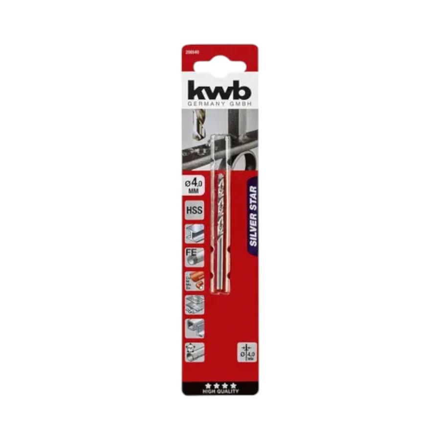 Broca HSS KWB Silver 4 mm