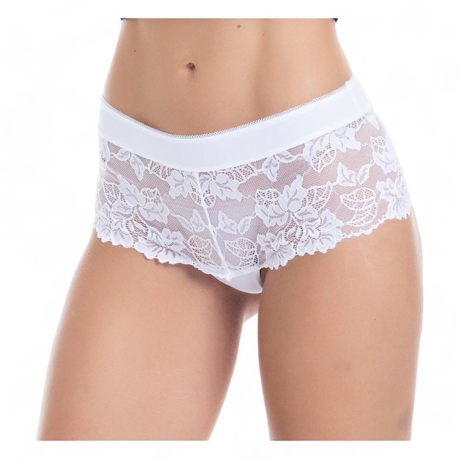 Pantaleta Encaje & Microfibra Mujer Lady Genny Blanco