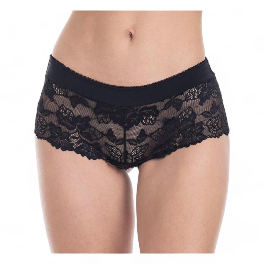 Pantaleta Encaje & Microfibra Mujer Lady Genny NegroNegro S