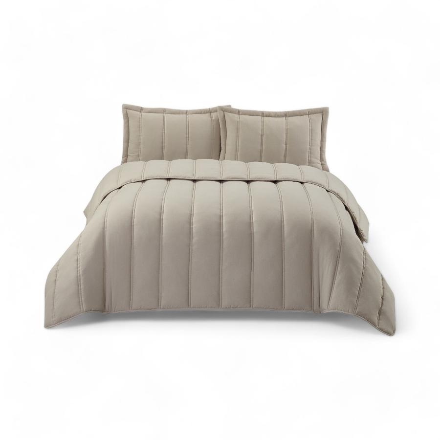 Quilt Cama Matiz Geometric 2.5 Plazas Microfibra Gris