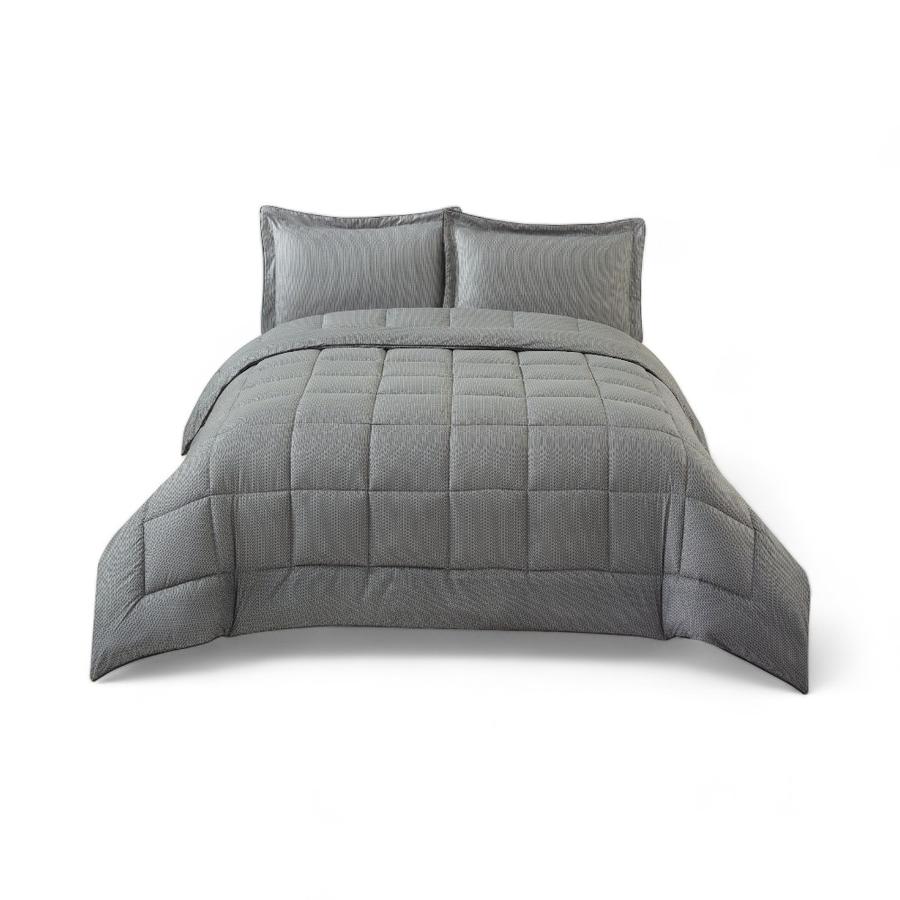Plumón Cama Matiz Geometric 2 Plazas Microfibra Gris