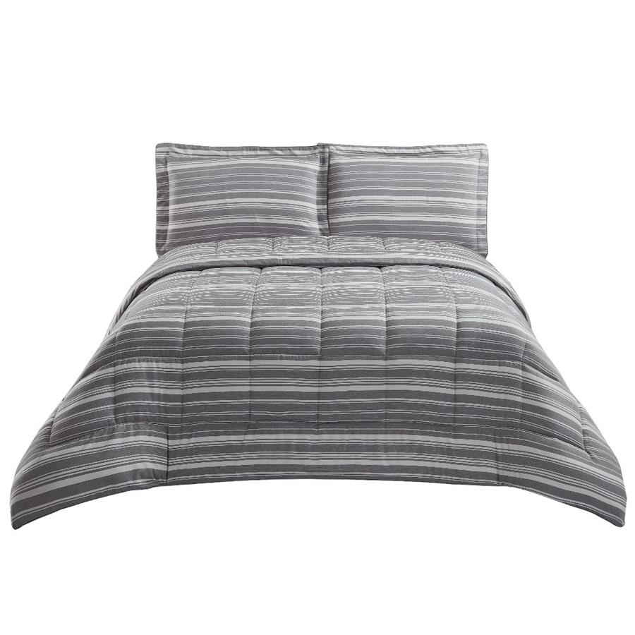 Plumon Cama 2 Plazas Estampado Matiz Cationic Gris