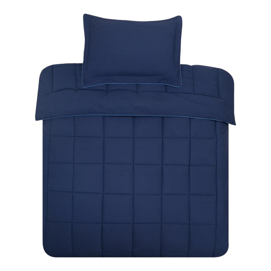 Plumón Matiz Color Azul Sólido 1.5 Plazas