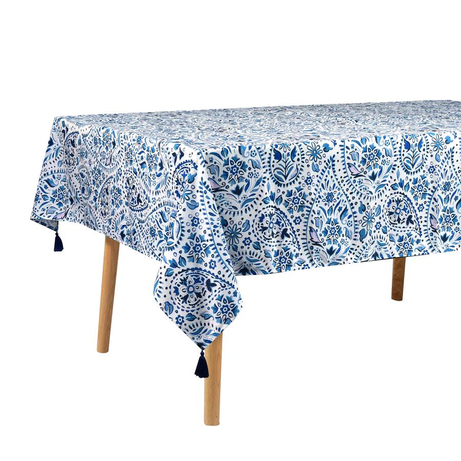 Mantel Rectangular 180 x 240 Cm Matiz Boho Azul
