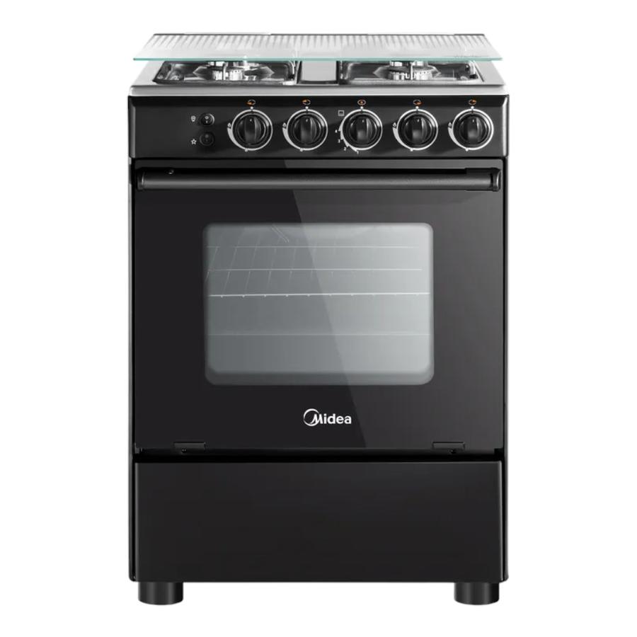 Cocina Gas Midea 4 Quemadores Negra