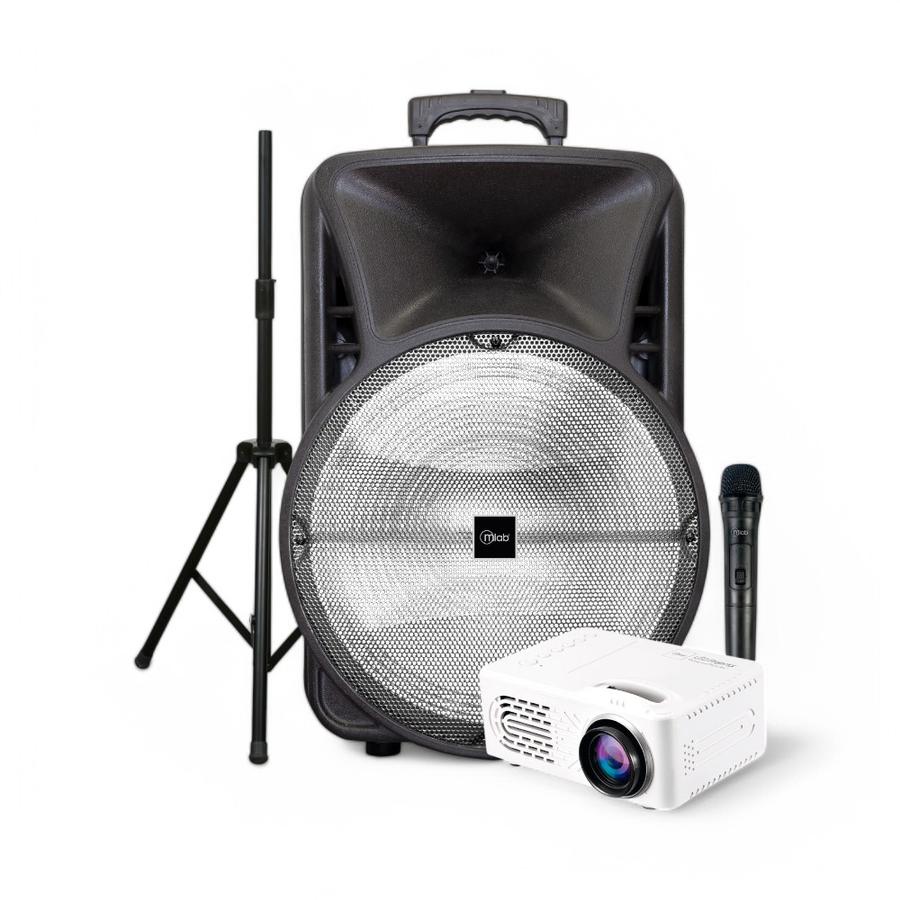 Kit Mlab Parlante HeavyBass2 15" + Proyector Led 500 Lumenes